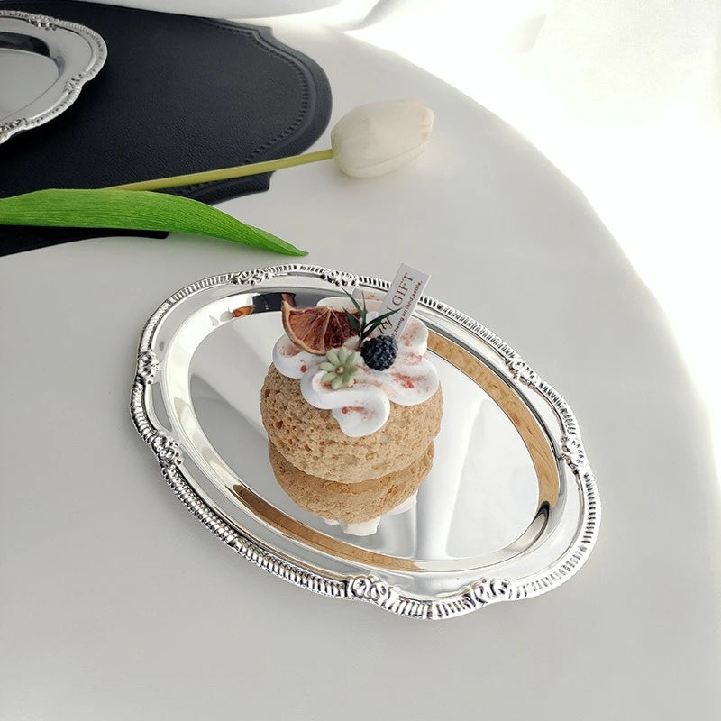 Embossed Silver Platter