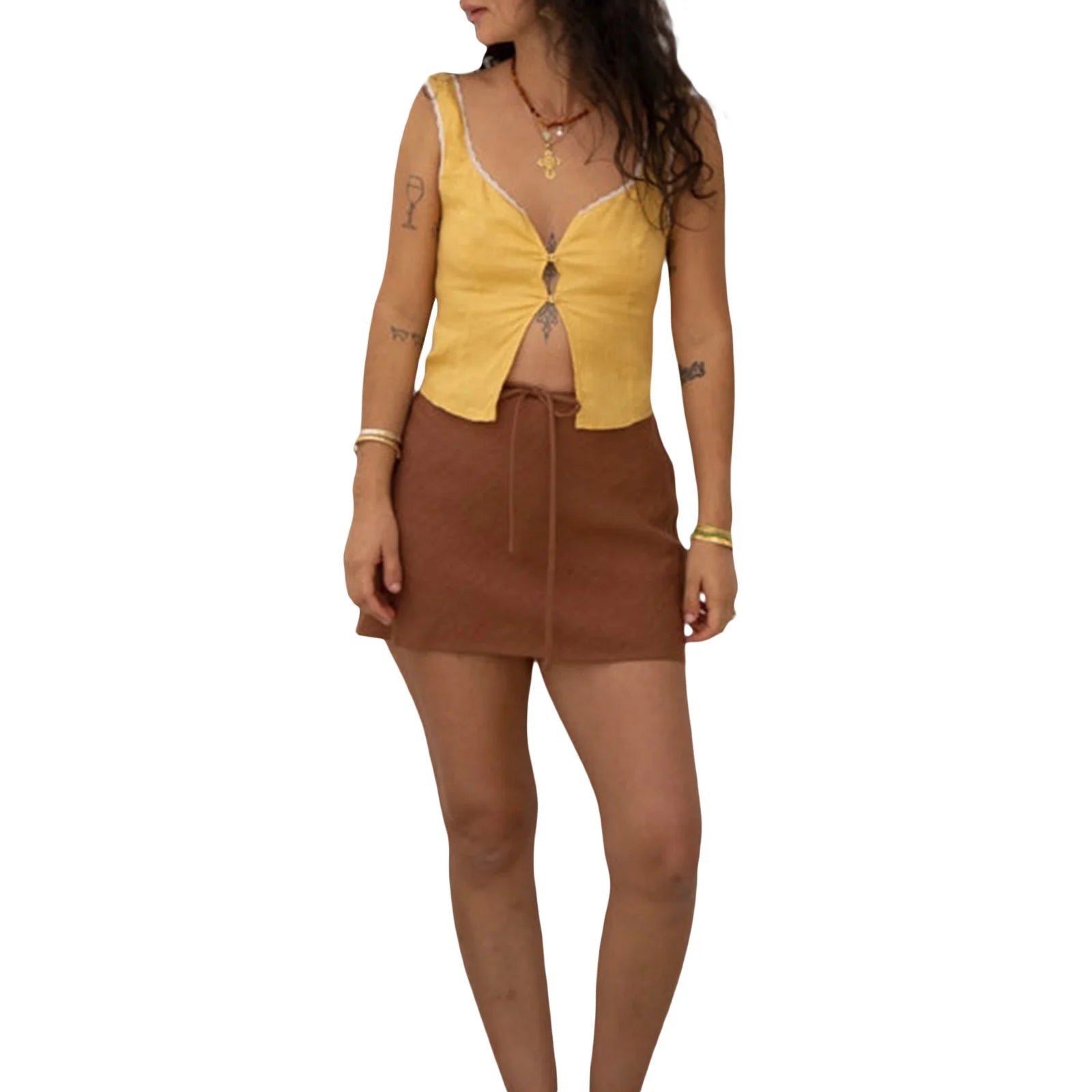 Women Summer Kawaii Sleeveless Lace-Up Cardigan Cami Tops Y2K Fairycore Grunge Floral/Patchwork Crop Tops Vest Streetwear