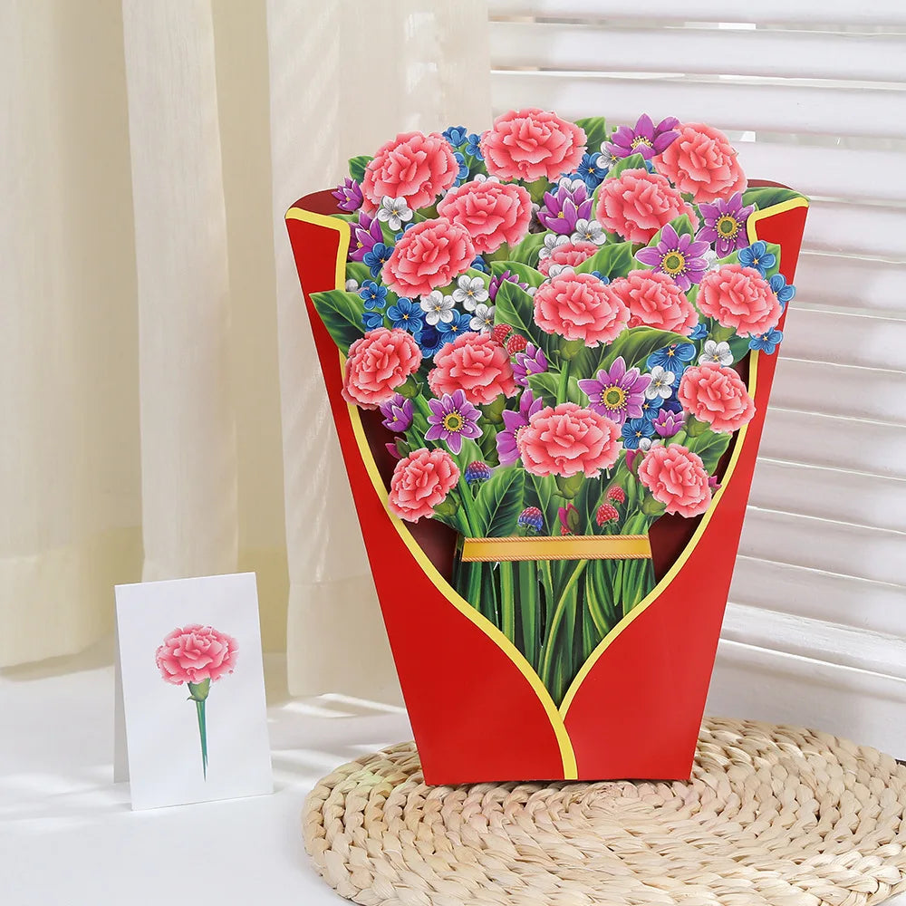 Flower Card Carnation Rose for Mother's Day