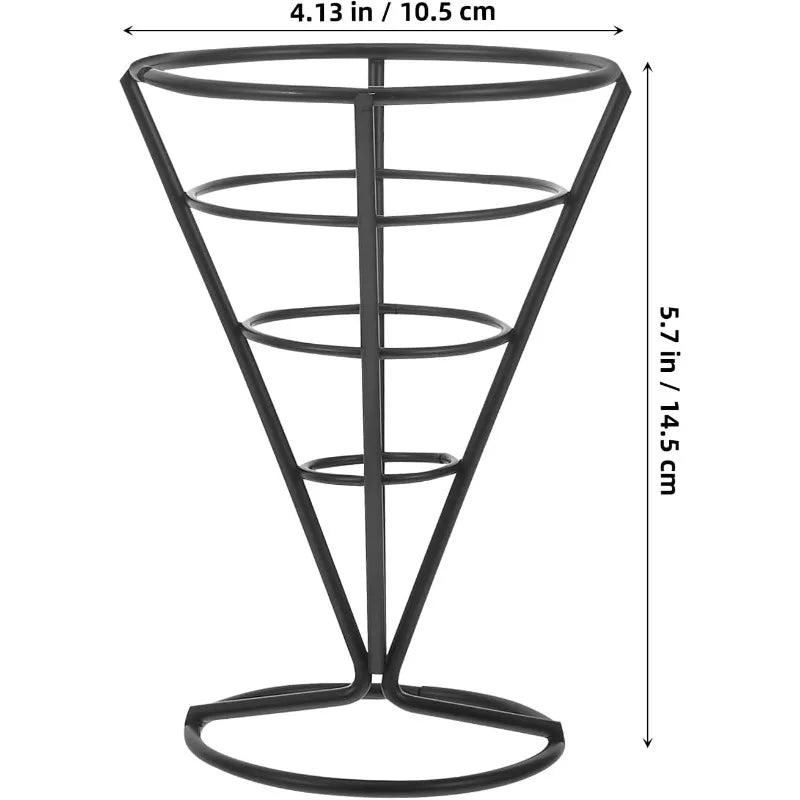 French Fries Holder Cone Basket Snack Display Stand for Fried Chicken Snack Stands for Home Cafe Restaurant and Party Use