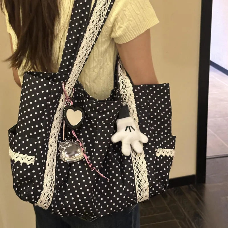 Canvas Lace Shoulder Bag