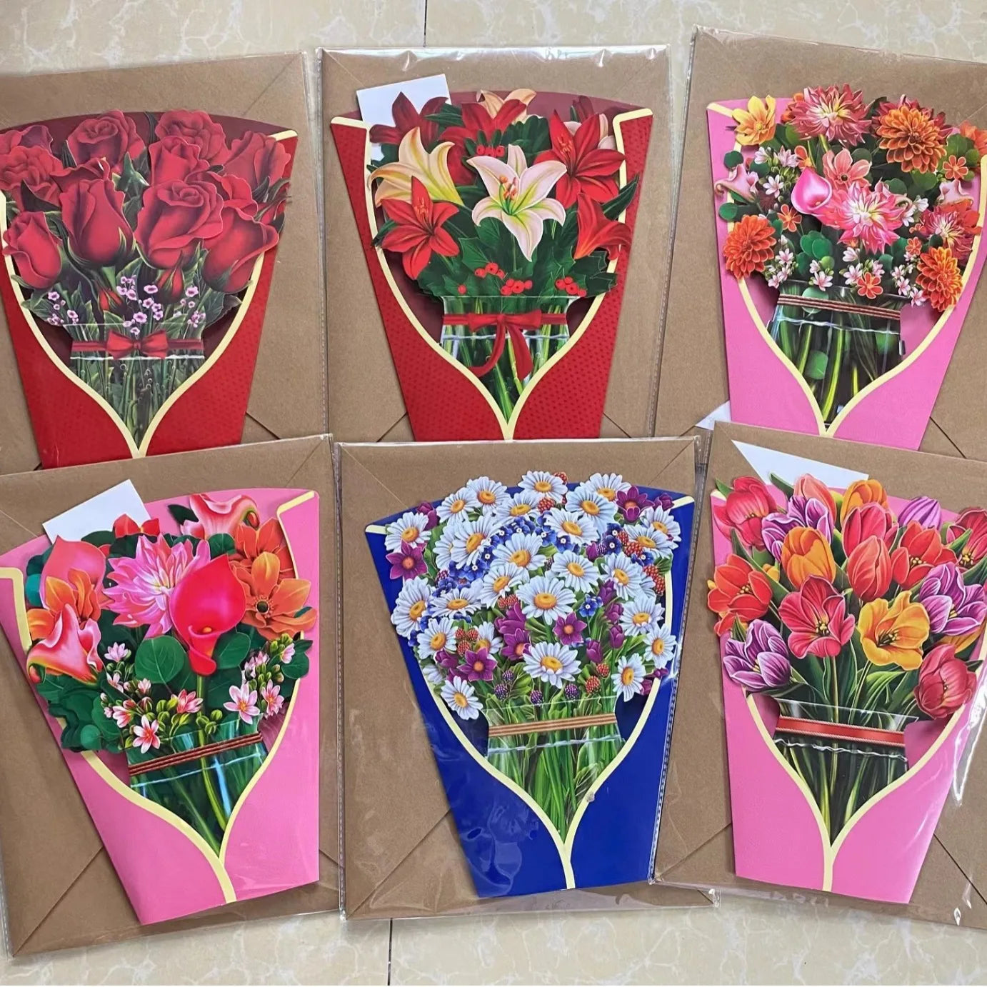 Flower Card Carnation Rose for Mother's Day