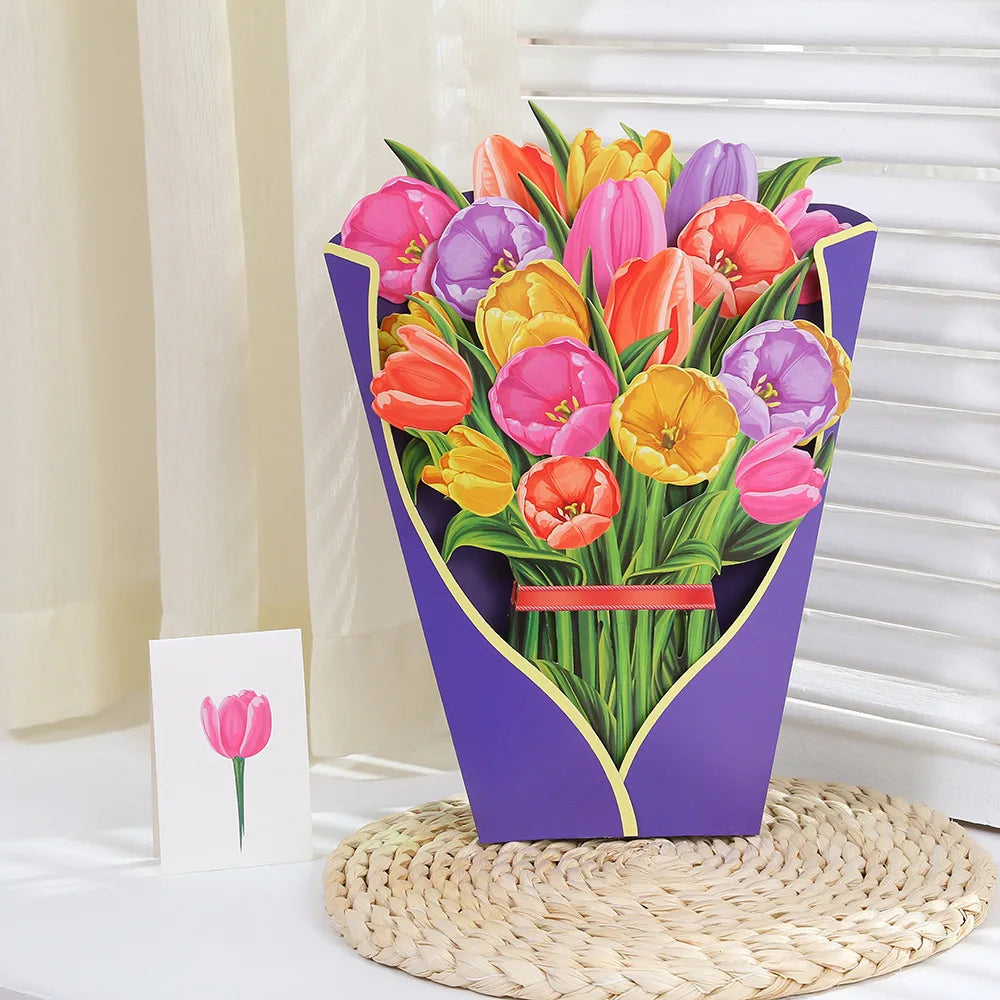 Flower Card Carnation Rose for Mother's Day
