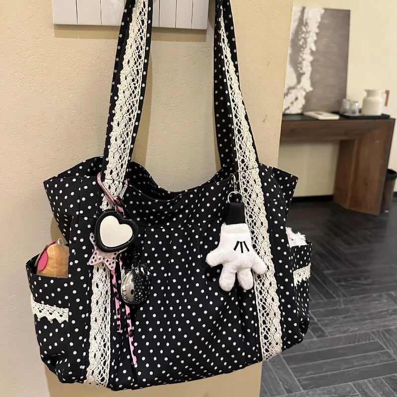 Canvas Lace Shoulder Bag