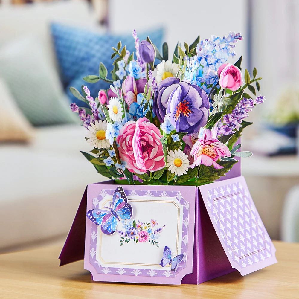 Butterflies Flower Pop Up Cards Mother's Day
