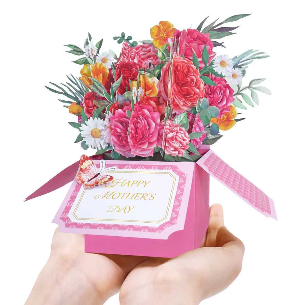 Butterflies Flower Pop Up Cards Mother's Day
