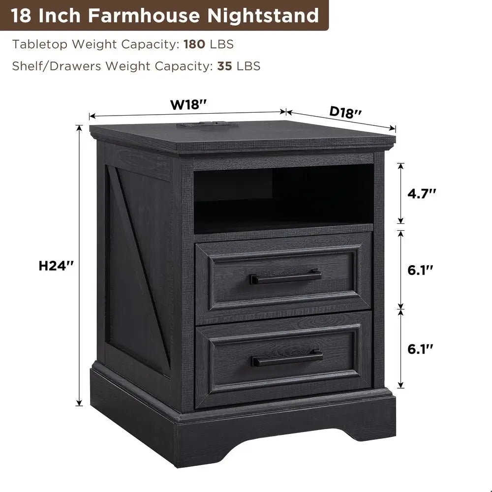 18 Farmhouse Nightstand End Table