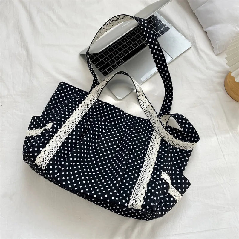 Canvas Lace Shoulder Bag