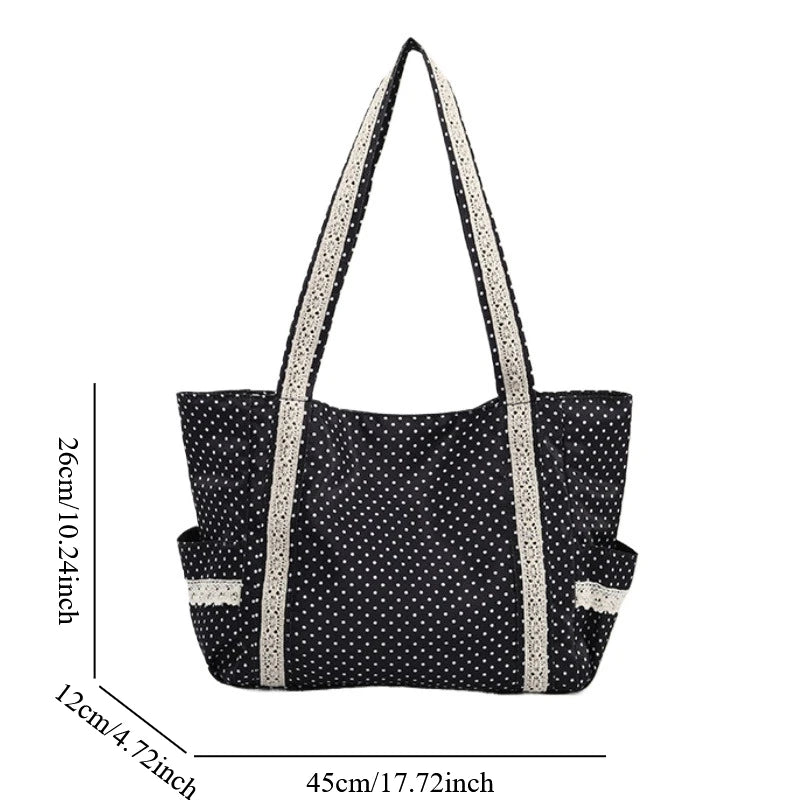 Canvas Lace Shoulder Bag