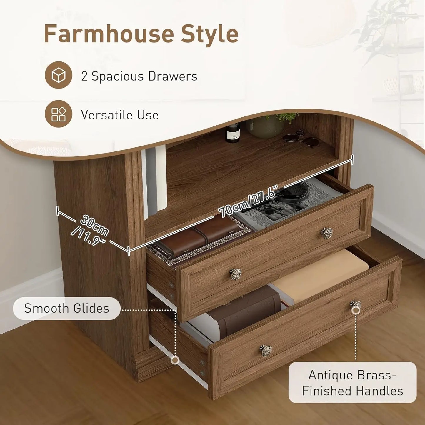 Bovueleiu Farmhouse Arched Bookshelf